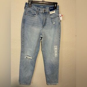 Old Navy Light Blue Boyfriend Jeans with Distressed Knees